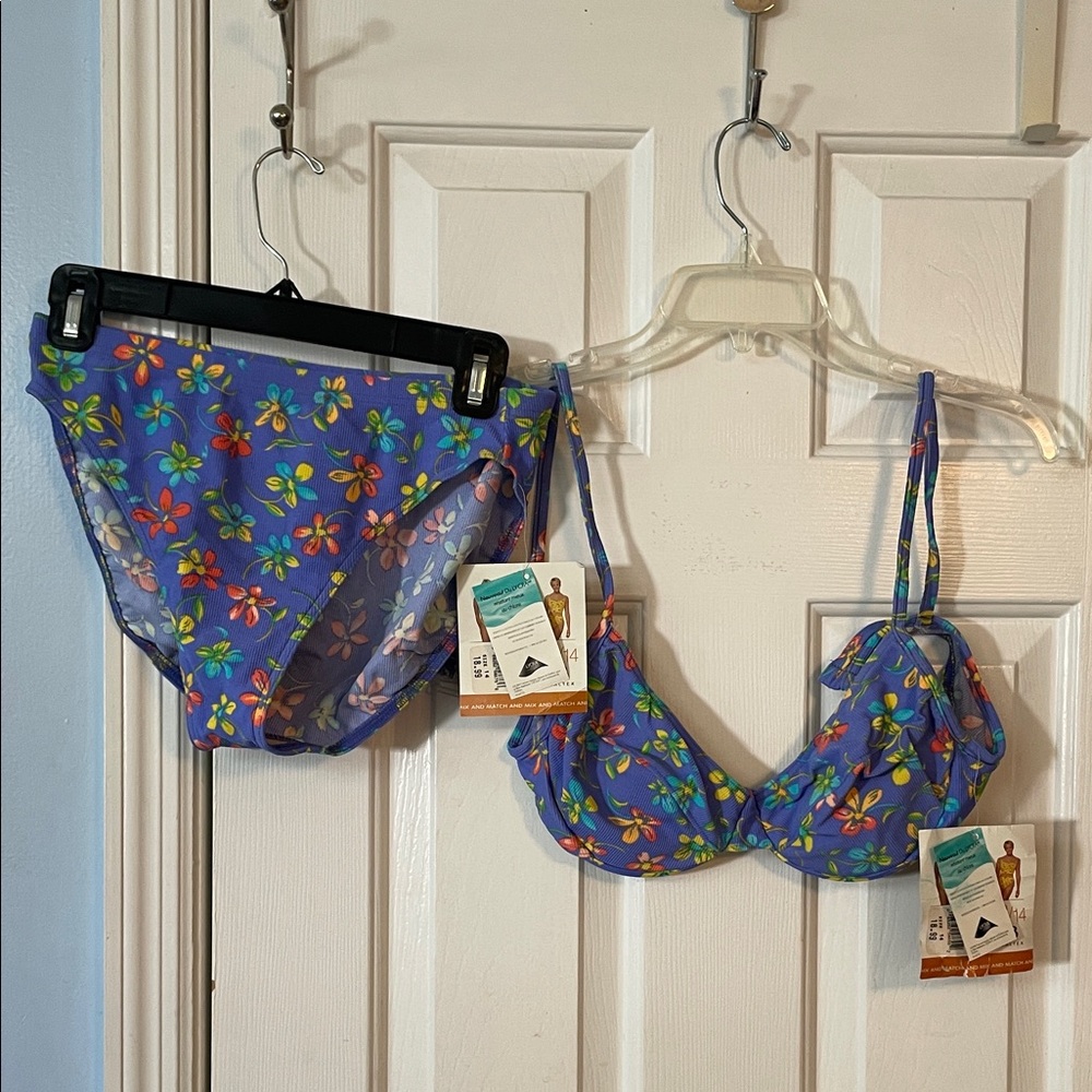 Blue Floral Two-Piece Bikini Set